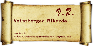 Veiszberger Rikarda névjegykártya